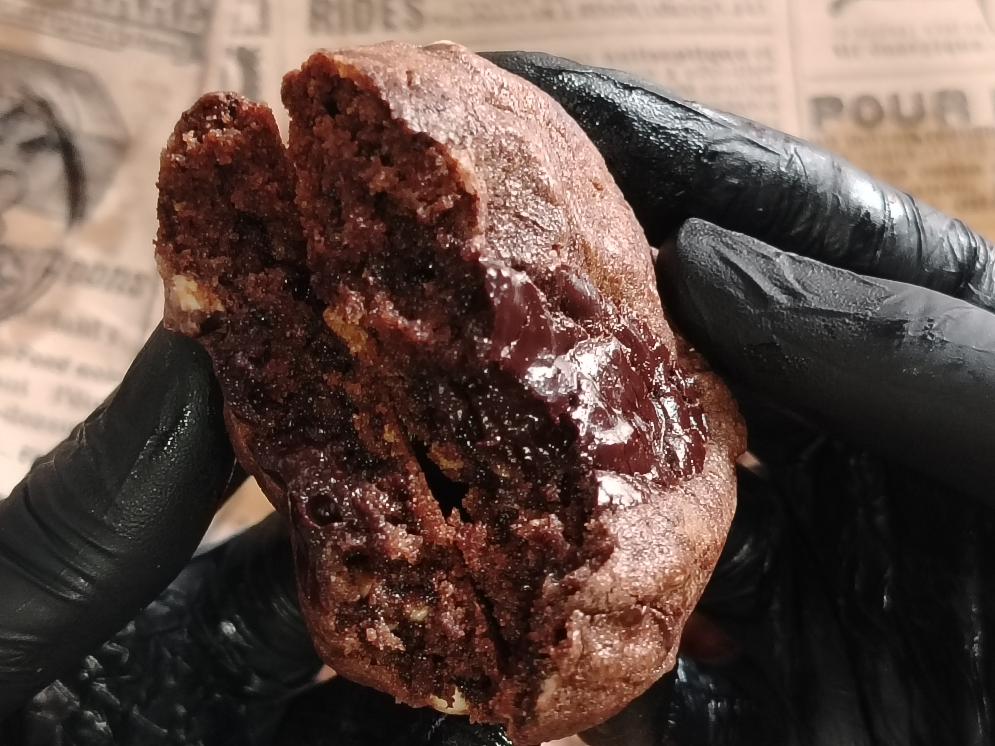 Cookie split in half
